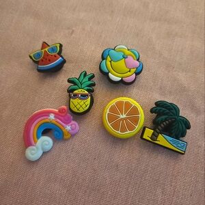 Colorful Summer Shoe Charms Set Of 6